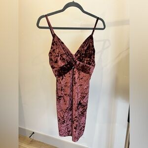 Free People velvet burgundy mini dress